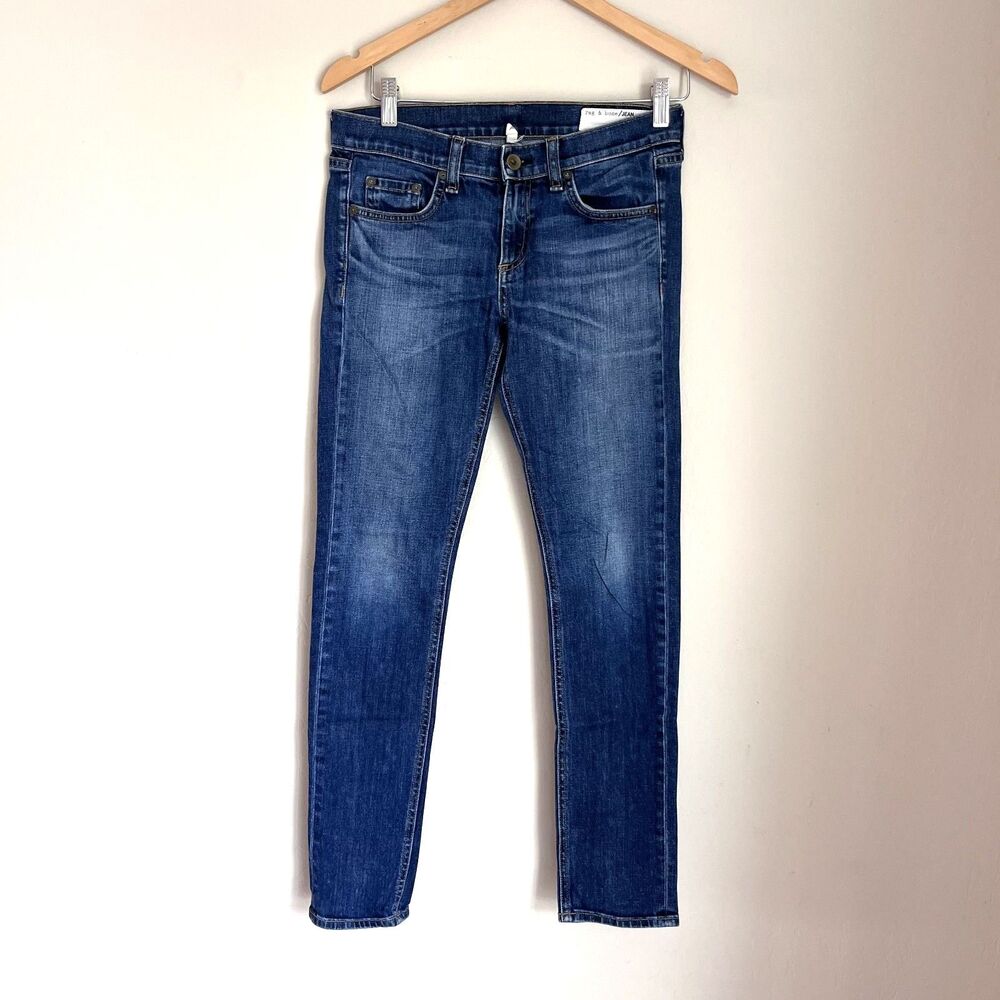 Rag & Bone Dre Jeans 25 Snoqualmie Slim Boyfriend Blue Denim Made USA